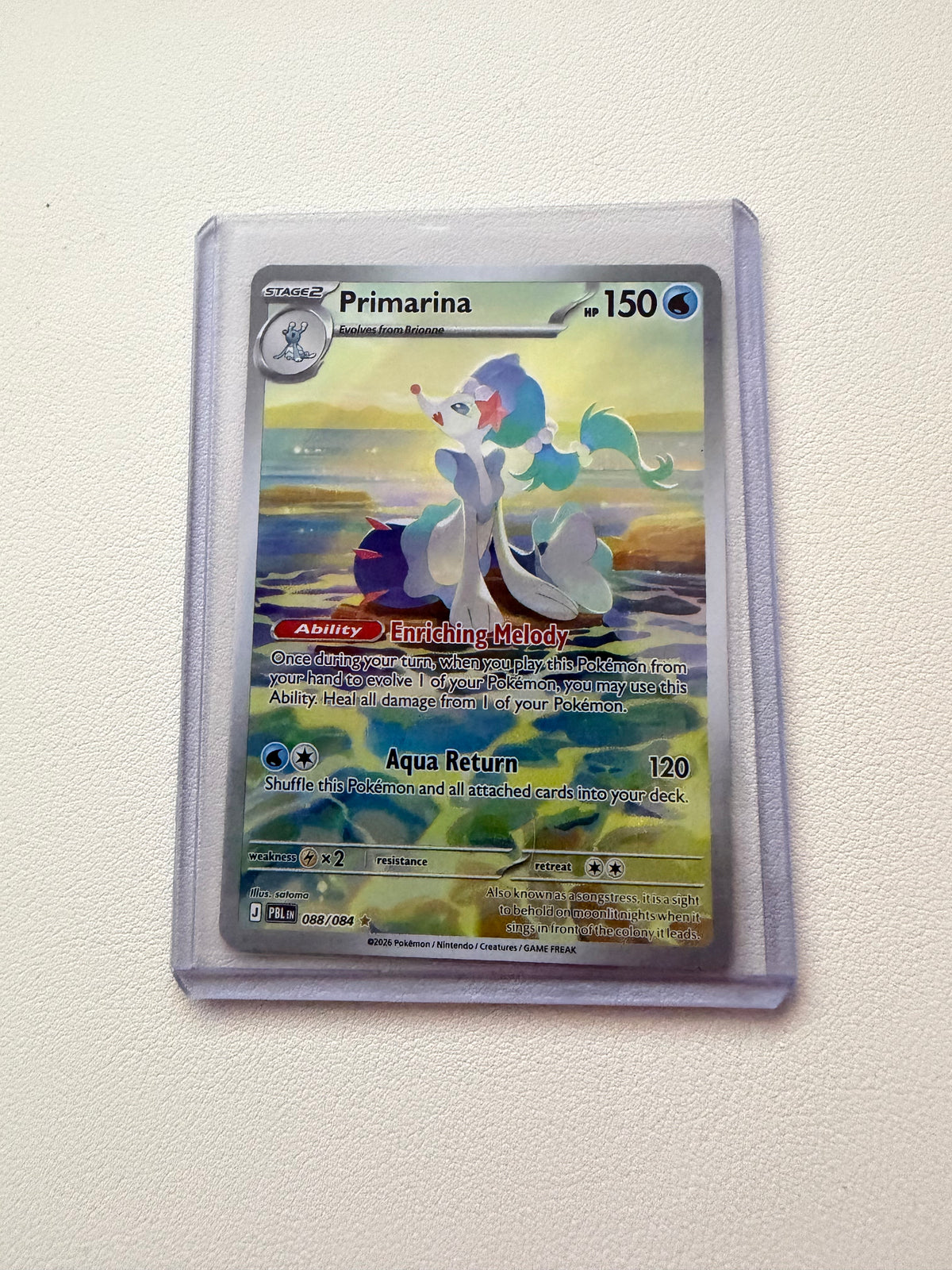 Ungraded Near Mint · Primarina Illustration Rare 088/084 · Pitch Black Pokémon 2026